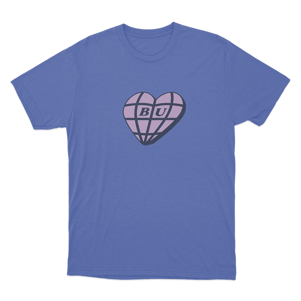 BU Heart Unisex T Shirt Blue BU Heart Unisex T Shirt Blue
