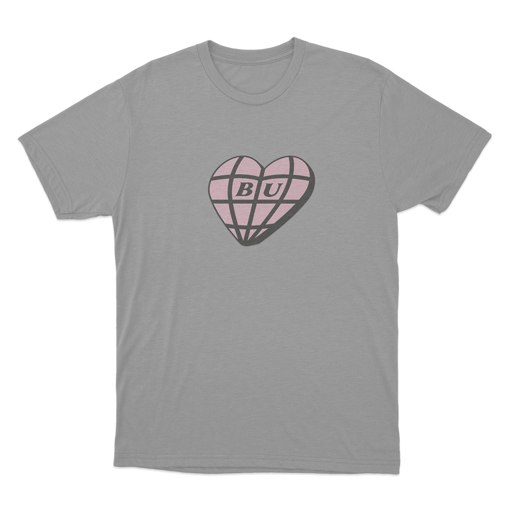 BU Heart Unisex T Shirt Grey BU Heart Unisex T Shirt Grey