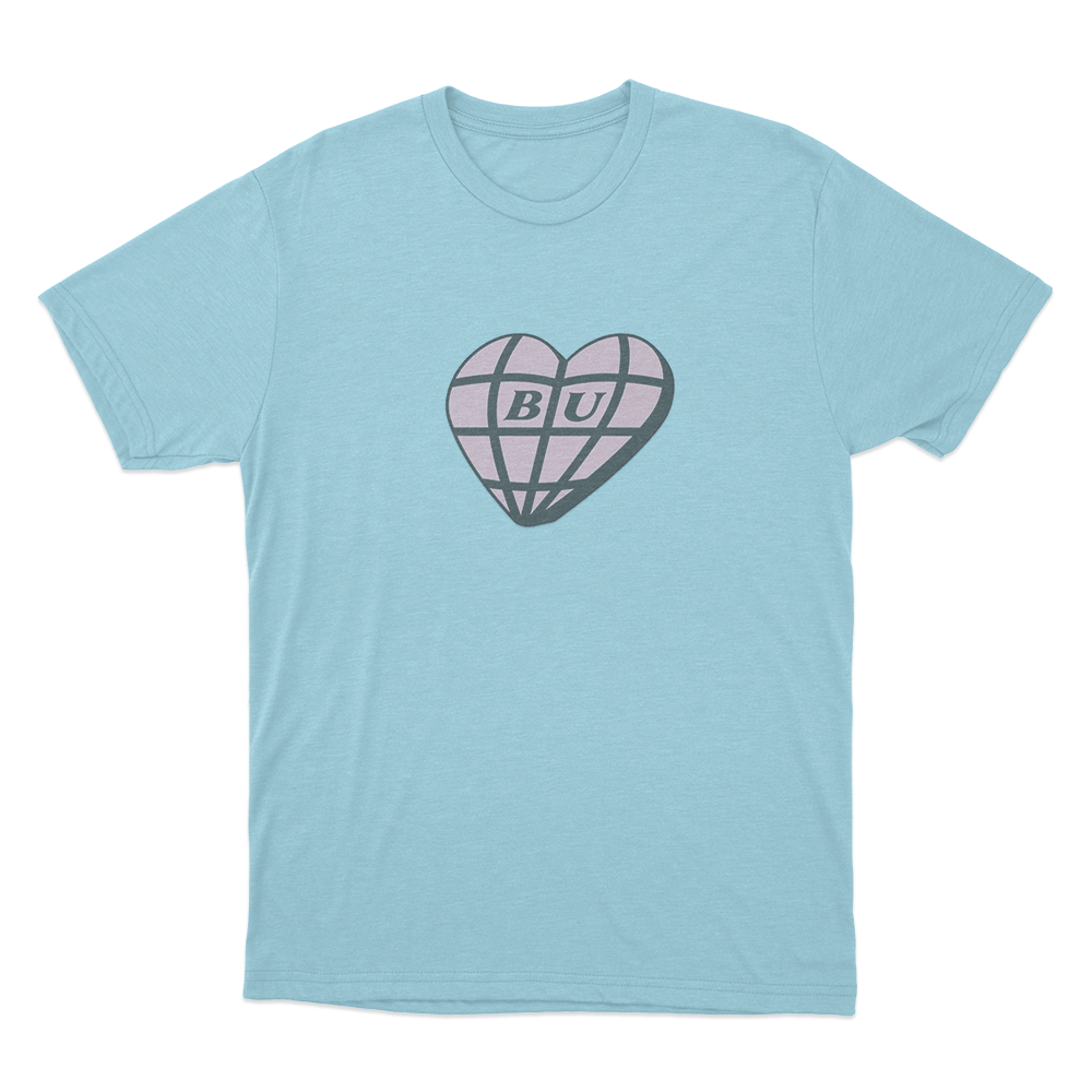 BU Heart Unisex T Shirt Sky Blue BU Heart Unisex T Shirt Sky Blue