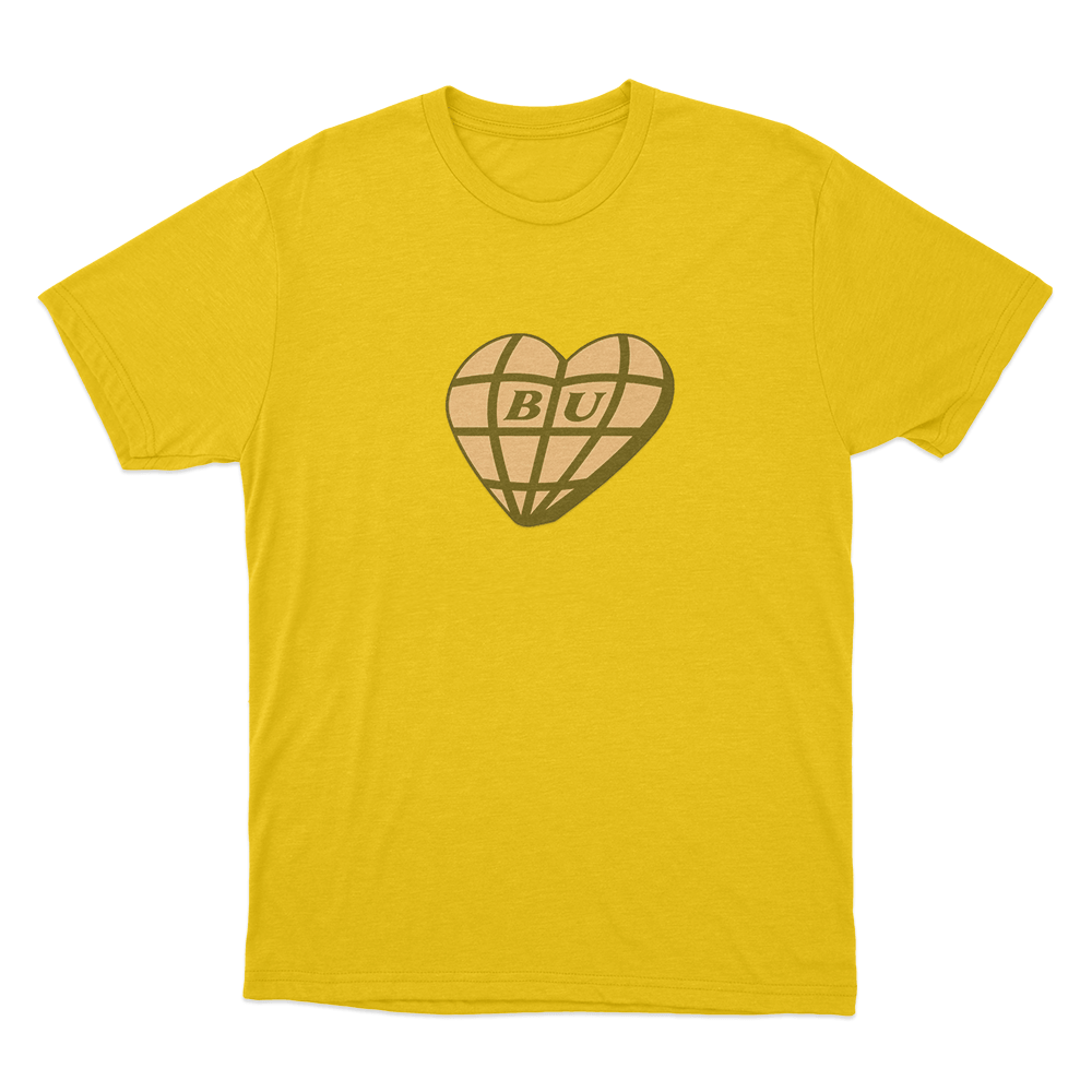 BU Heart Unisex T Shirt Yellow BU Heart Unisex T Shirt Yellow