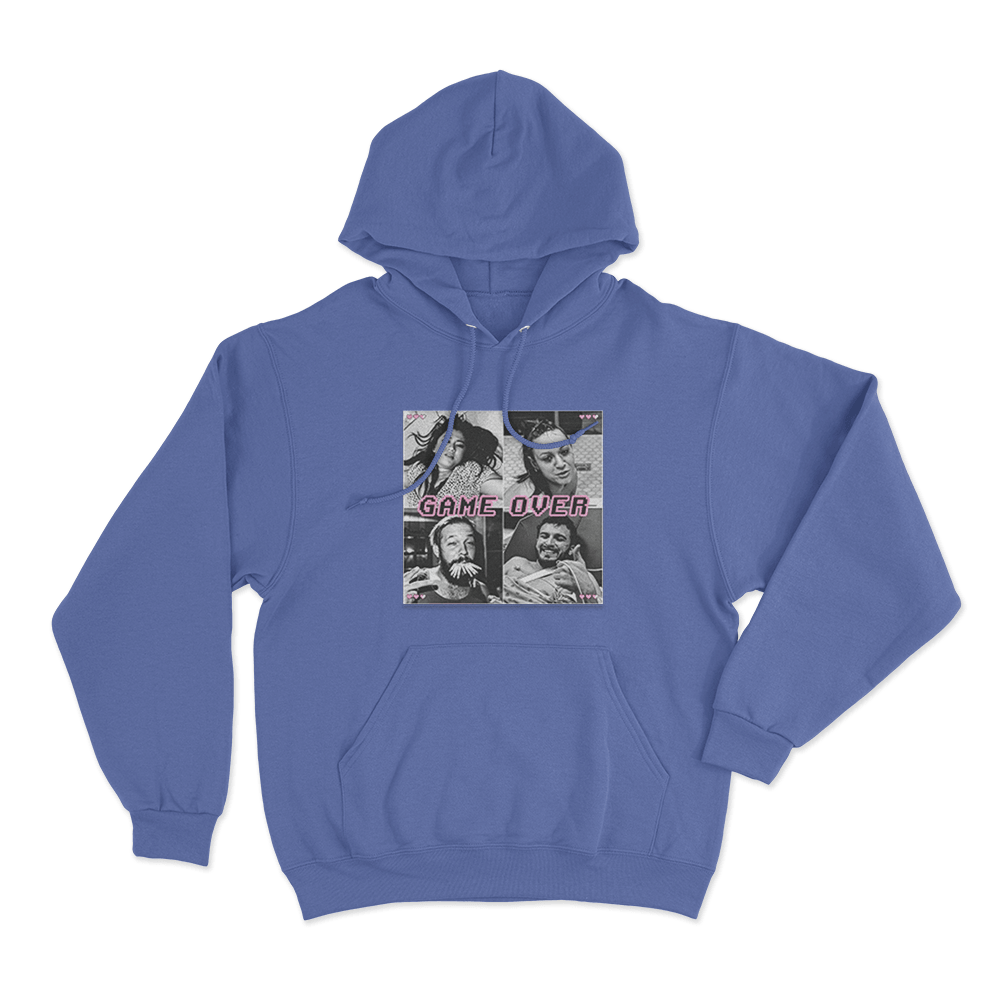 Game Over Unisex Hoodie Blue Game Over Unisex Hoodie Blue