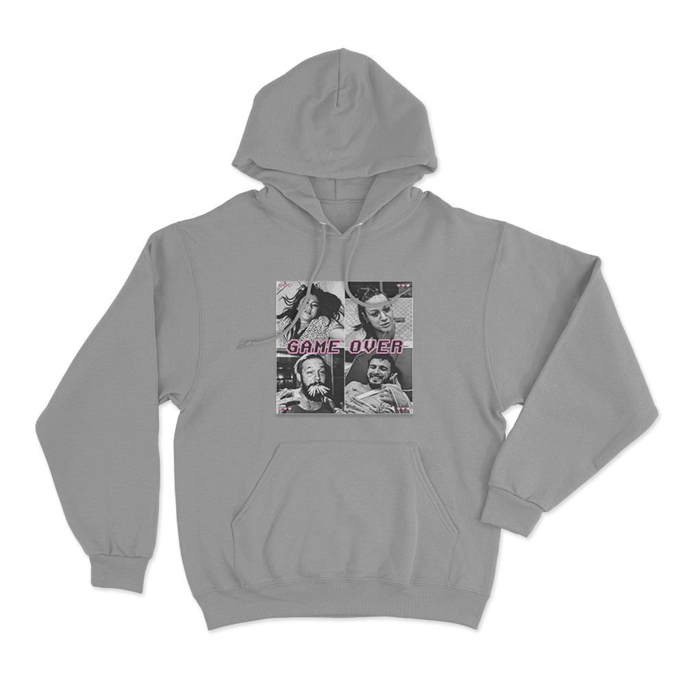Game Over Unisex Hoodie Grey Game Over Unisex Hoodie Grey