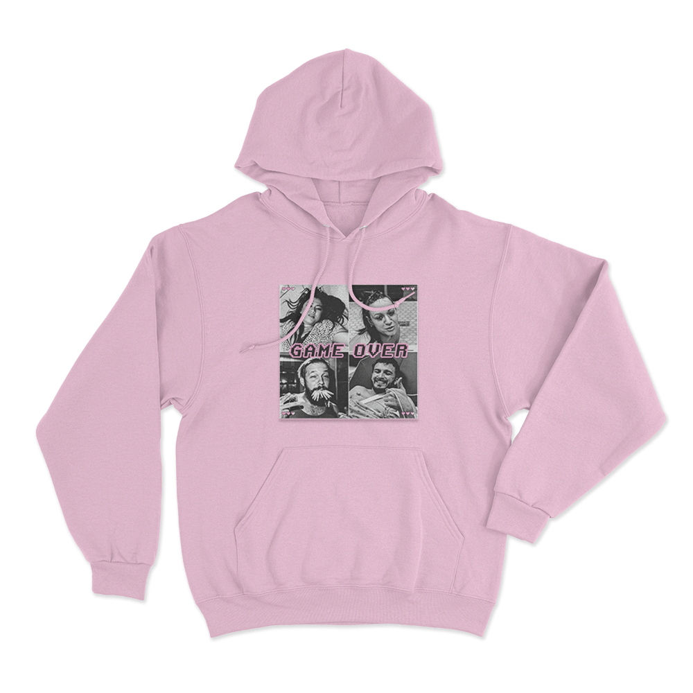 Game Over Unisex Hoodie Pink Game Over Unisex Hoodie Pink