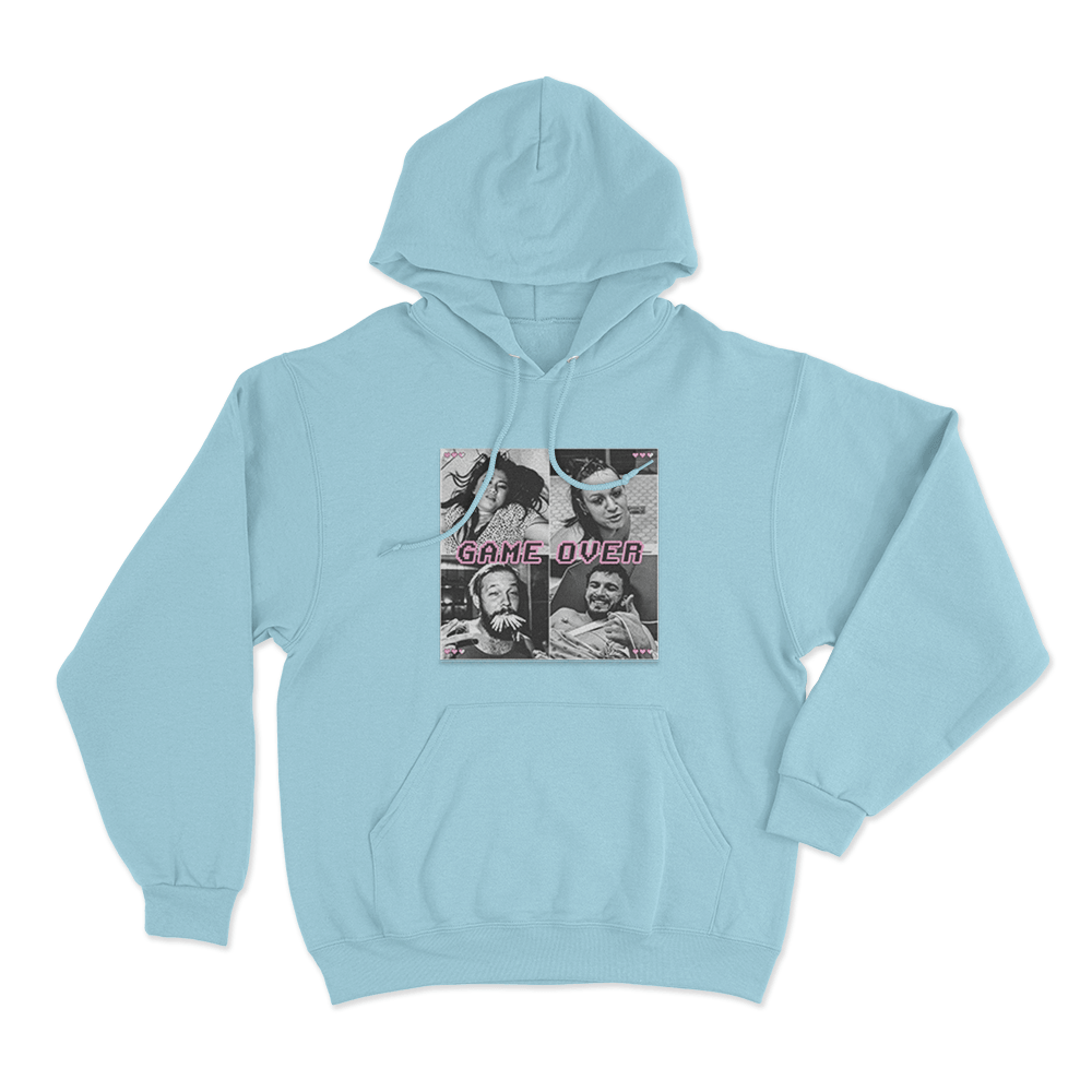 Game Over Unisex Hoodie Sky Blue Game Over Unisex Hoodie Sky Blue