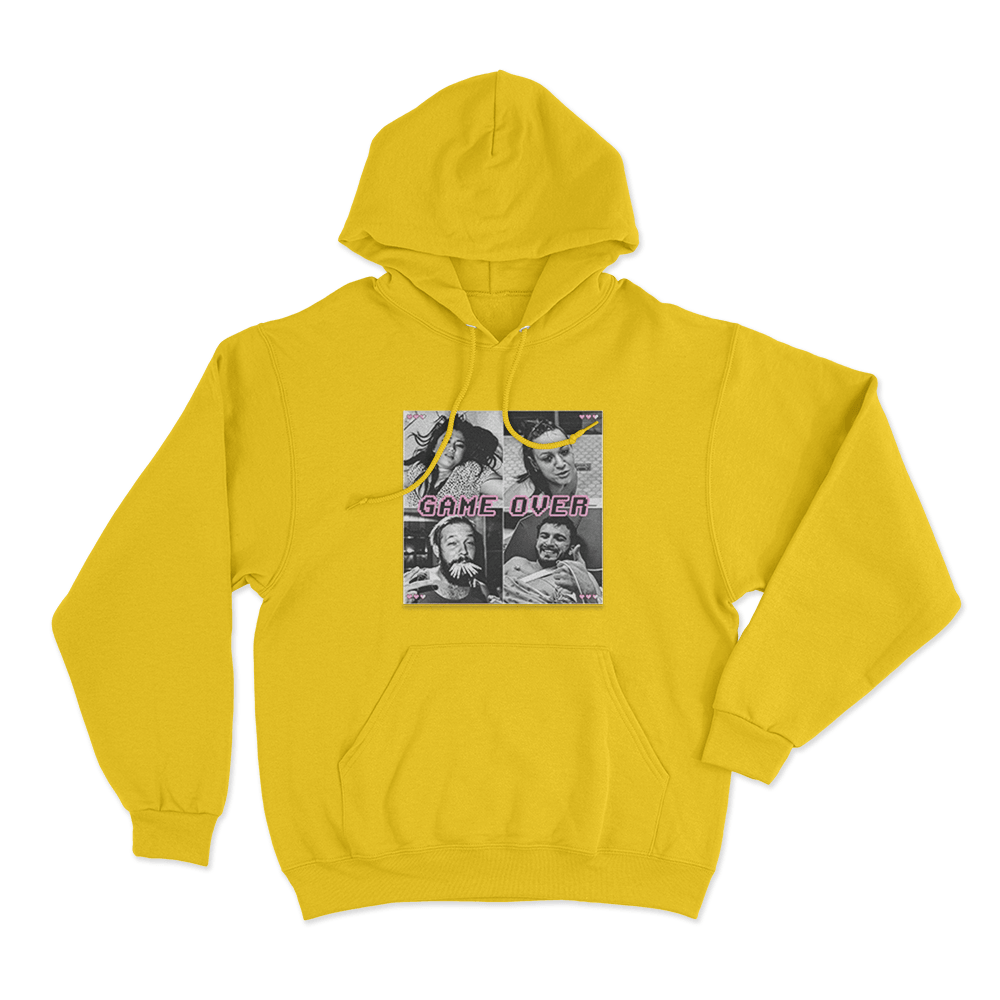 Game Over Unisex Hoodie Yellow Game Over Unisex Hoodie Yellow